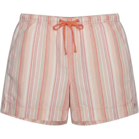 Faded Glory Pants - Faded Glory Women's Large Pull On Orange Striped‎ Cotton Drawstring Shorts
